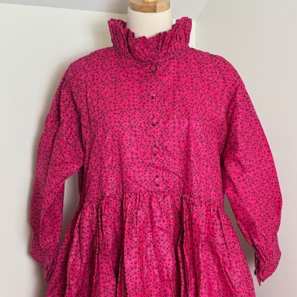 NWT Kemi Telford OS Hot Pink Midi Dress, cotton - Picture 2 of 7